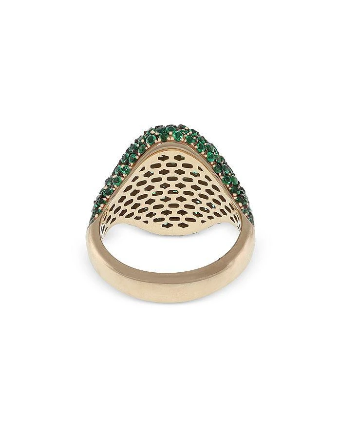 商品Crivelli|18K Yellow Gold Serpent Emerald Pavé Dome Statement Ring - Exclusive, Italy Campaign,价格¥38570,第3张图片详细描述