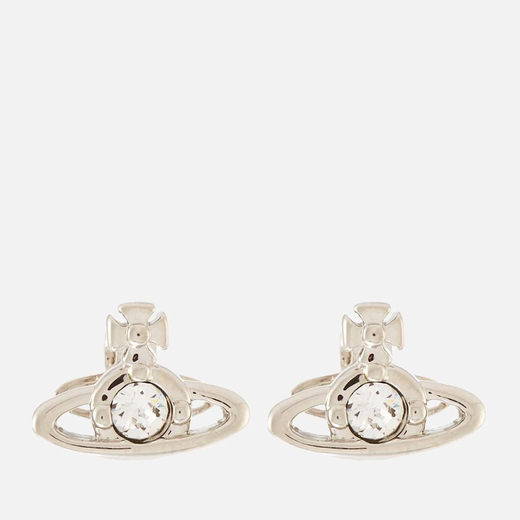 商品Vivienne Westwood|Vivienne Westwood Women's Nano Solitaire Earrings - Platinum/Crystal,价格¥639,第1张图片