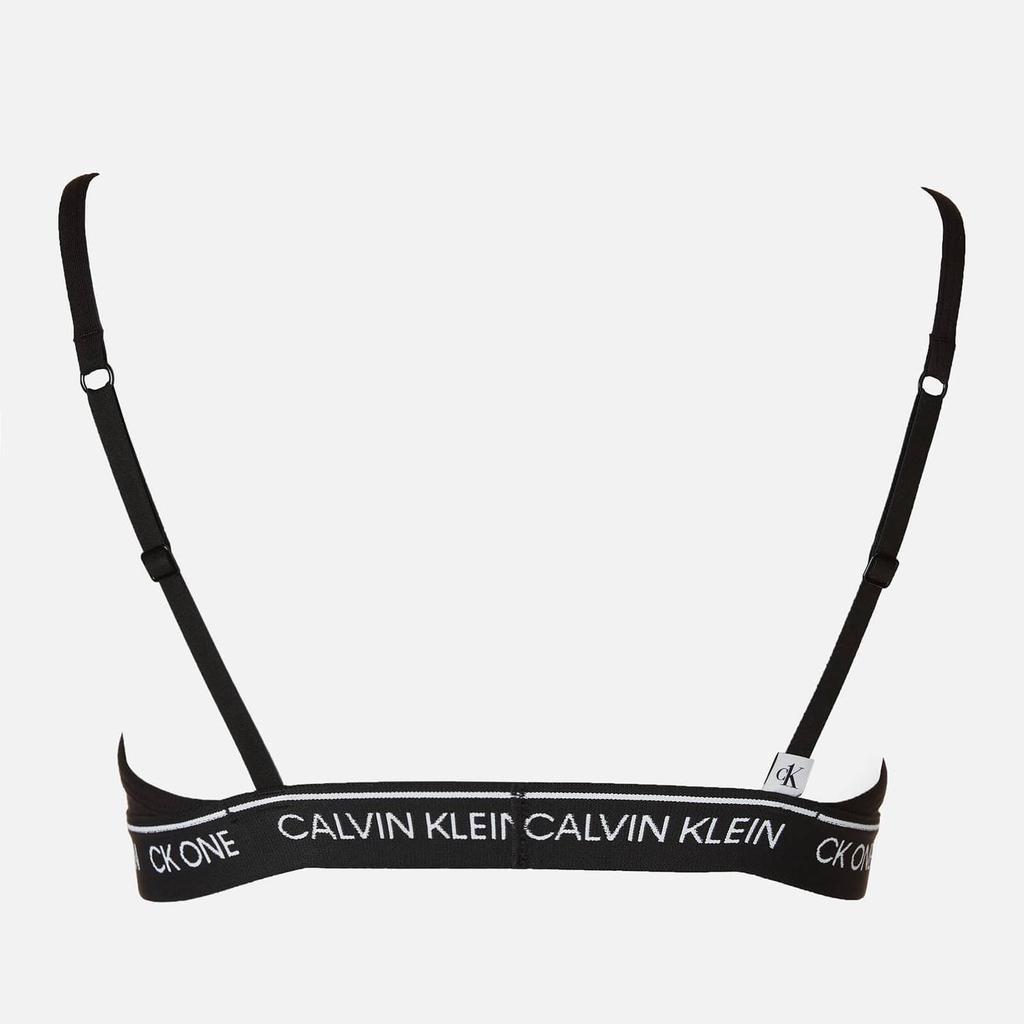 商品Calvin Klein|Calvin Klein Women's Unlined Triangle Bra - Black,价格¥265,第4张图片详细描述