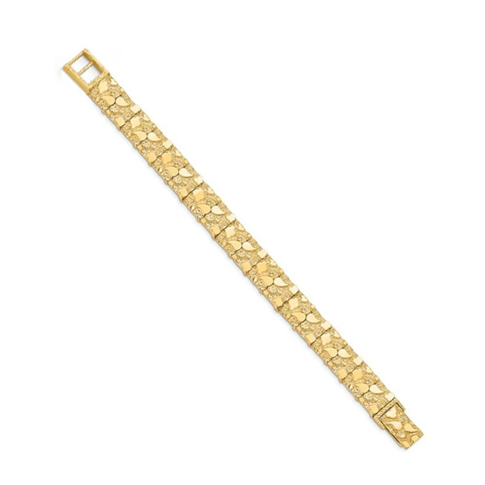 商品Macy's|Nugget Textured Link Bracelet in 10k Gold,价格¥44635,第1张图片