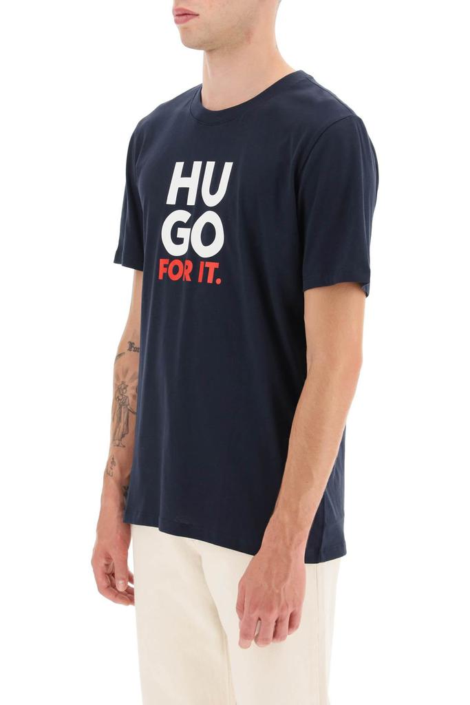 Hugo jersey t-shirt with logo print商品第4张图片规格展示