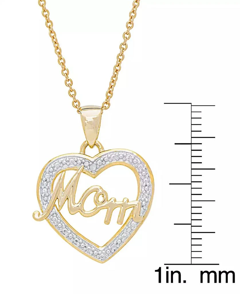 商品Macy's|Women's Diamond Accent 'Mom' Heart Pendant Necklace,价格¥346,第2张图片详细描述