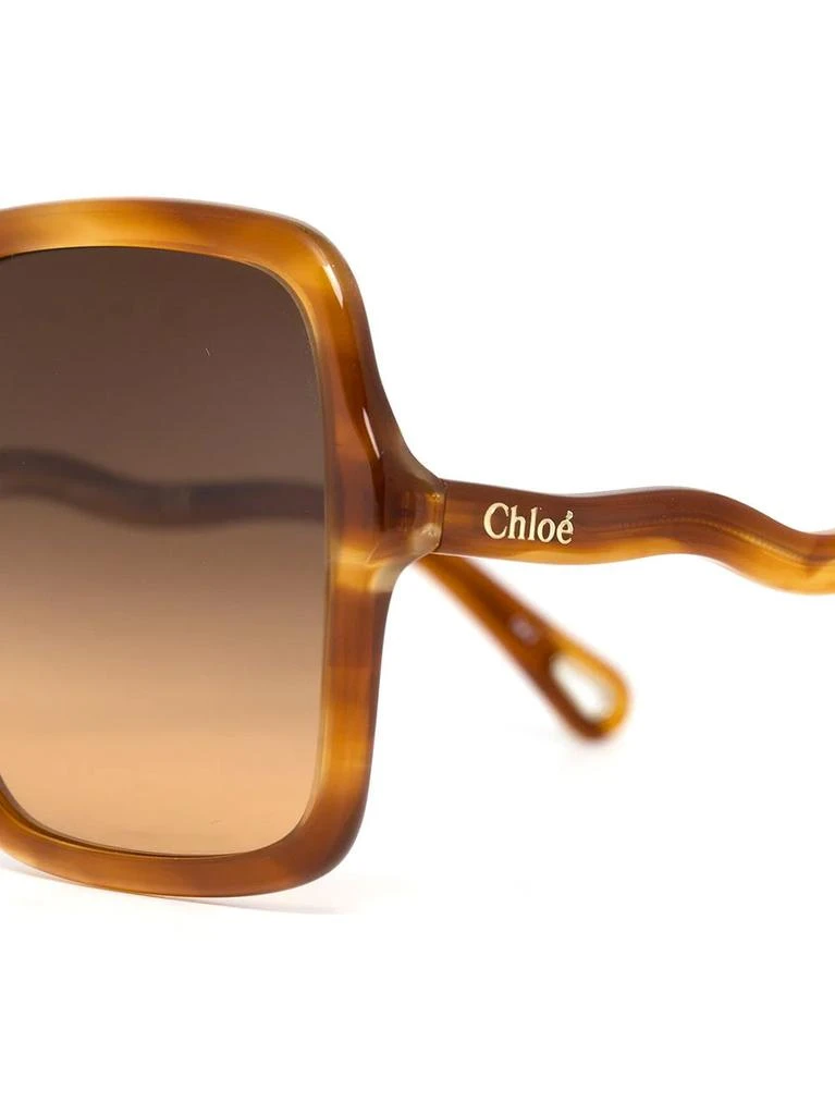 商品Chloé|Large Square Tortoise Wave Arm Sunglasses,价格¥2402,第3张图片详细描述