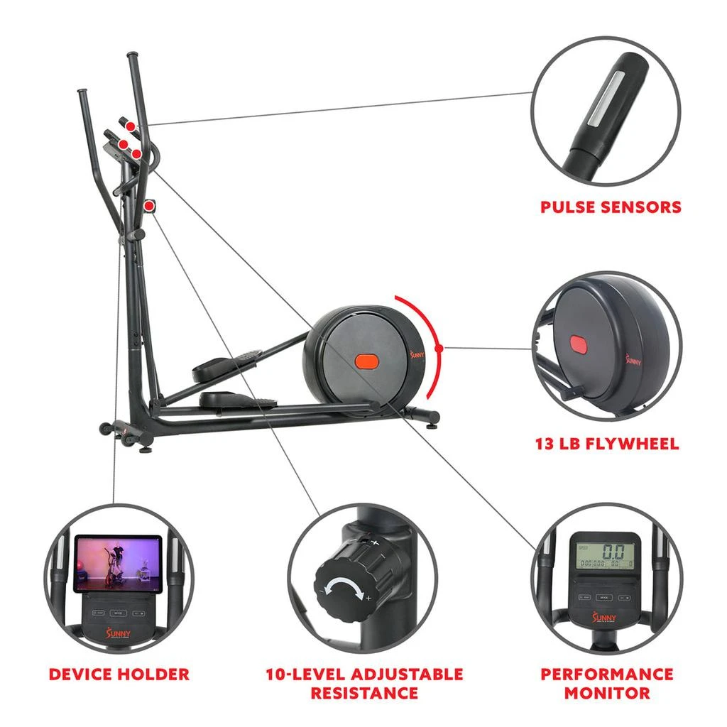 商品Sunny Health & Fitness|Sunny Health & Fitness Carbon Pro Magnetic Elliptical,价格¥3952,第3张图片详细描述