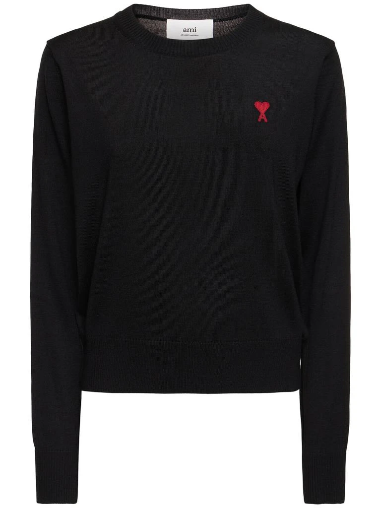 商品AMI|Red Ami De Coeur Wool Crewneck Sweater,价格¥2939,第1张图片