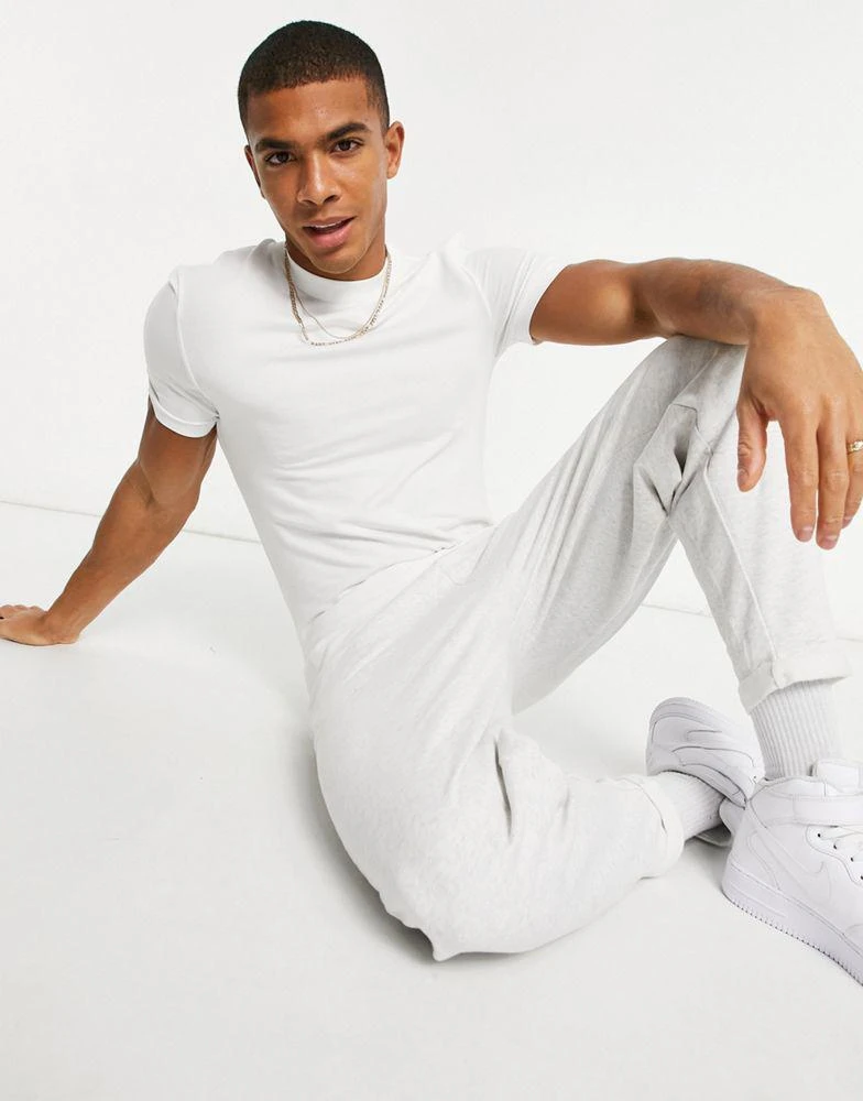 商品ASOS|ASOS DESIGN cotton blend muscle fit t-shirt with crew neck in white - WHITE,价格¥78,第4张图片详细描述