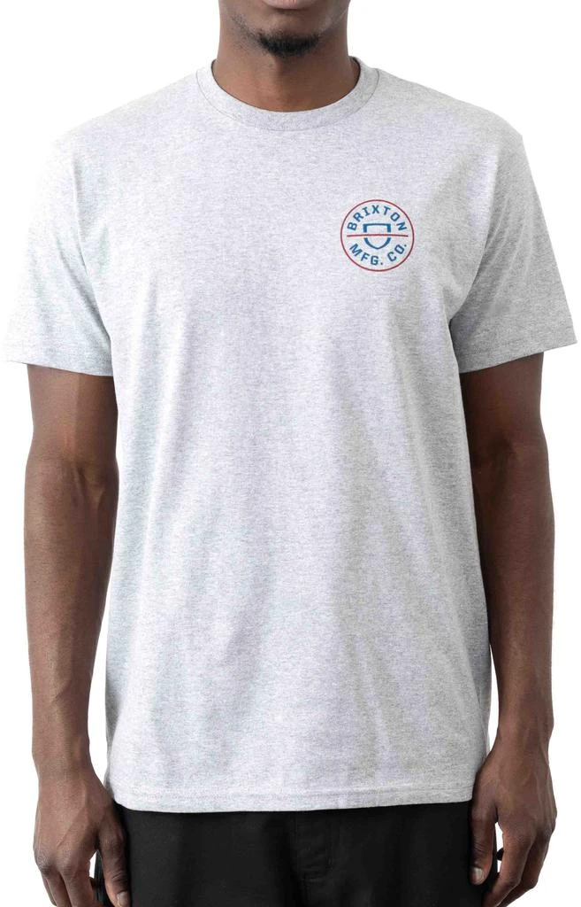 商品Brixton|Crest II T-Shirt - Heather Grey/Navy ,价格¥79,第2张图片详细描述