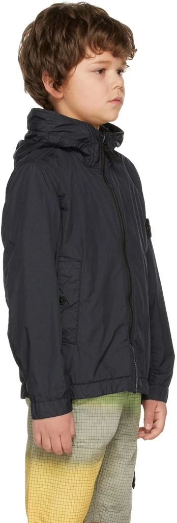 商品Stone Island Junior|Kids Navy Crinkle Reps Hooded Jacket,价格¥1099,第3张图片详细描述