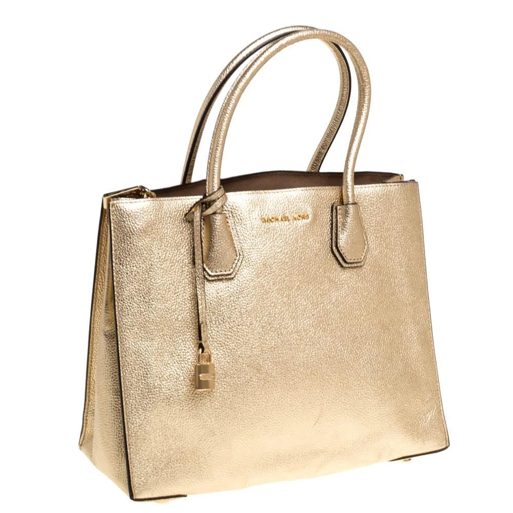 商品[二手商品] Michael Kors|Michael Kors Metallic Gold Leather Large Mercer Tote,价格¥1274,第3张图片详细描述