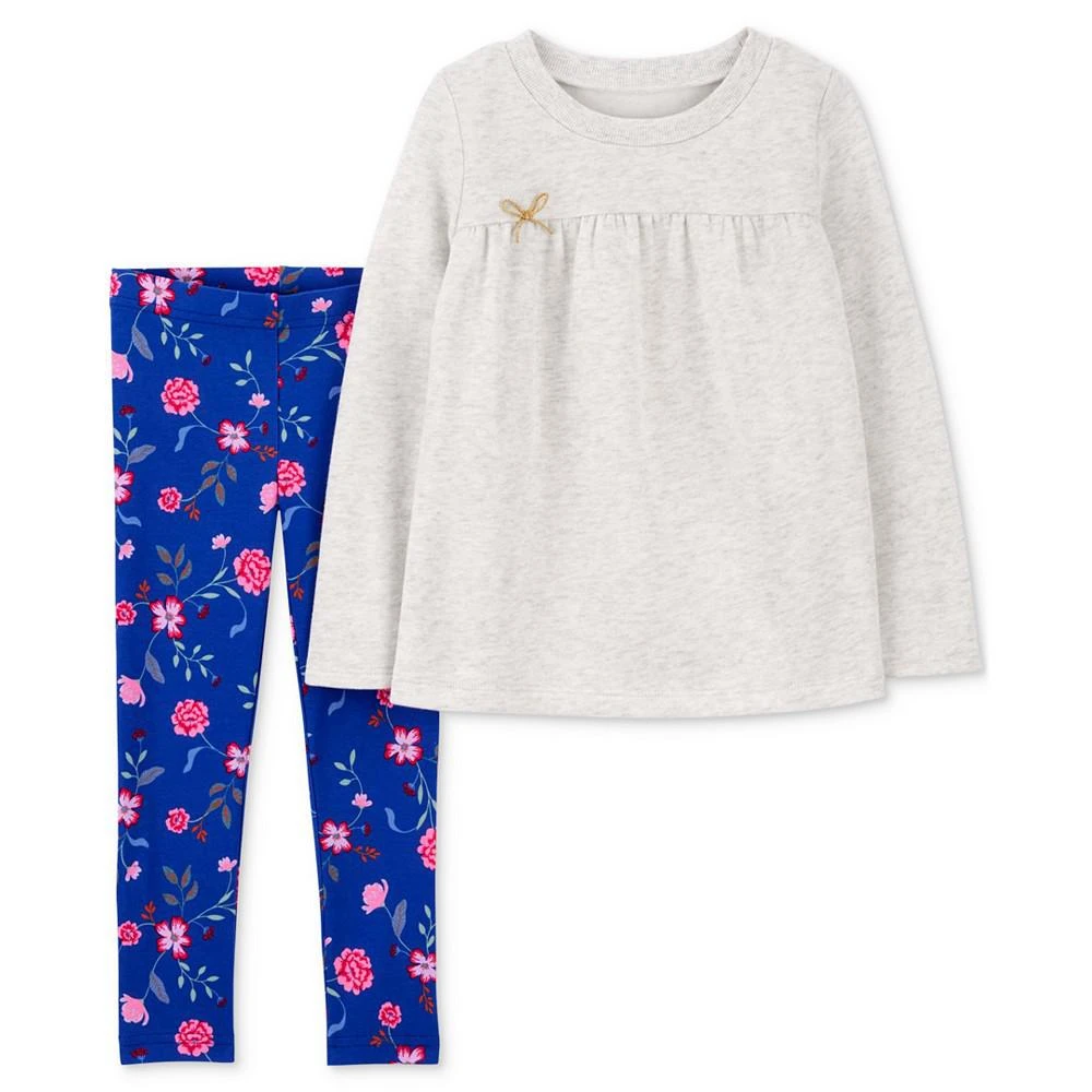 商品Carter's|Baby Girls Top and Floral-Print Pants, 2 Piece Set,价格¥72,第1张图片