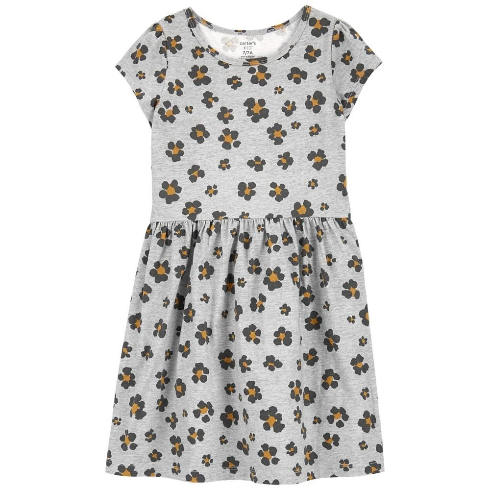 商品Carter's|Little Girls Floral Leopard Jersey Dress,价格¥126,第1张图片