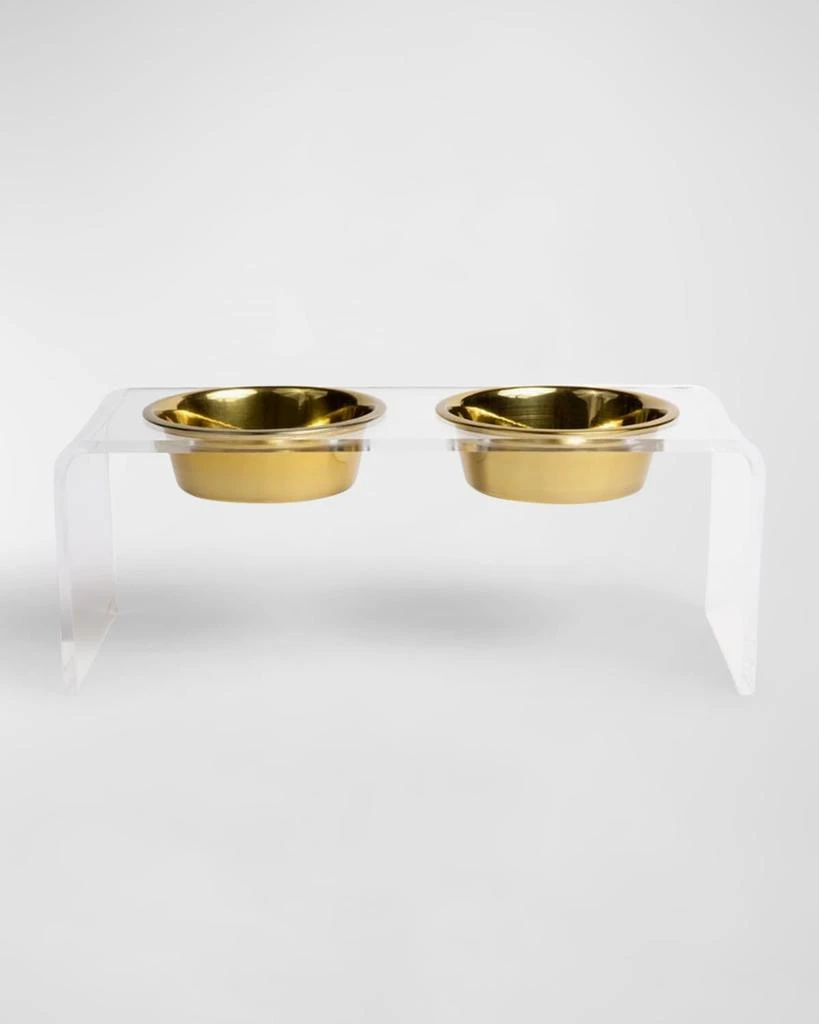 商品HIDDIN|Medium Clear Double Bowl Pet Feeder, 2 Quart,价格¥874,第1张图片