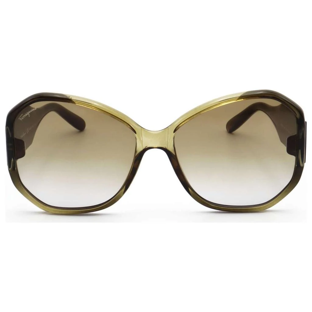 商品Salvatore Ferragamo|Ferragamo Women's Brown Rectangular Sunglasses,价格¥522,第4张图片详细描述