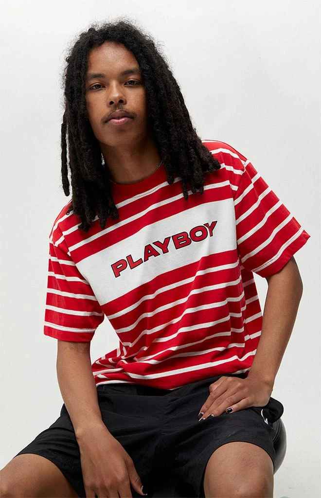 商品Playboy|By PacSun Electronic Stripe T-Shirt,价格¥267,第2张图片详细描述