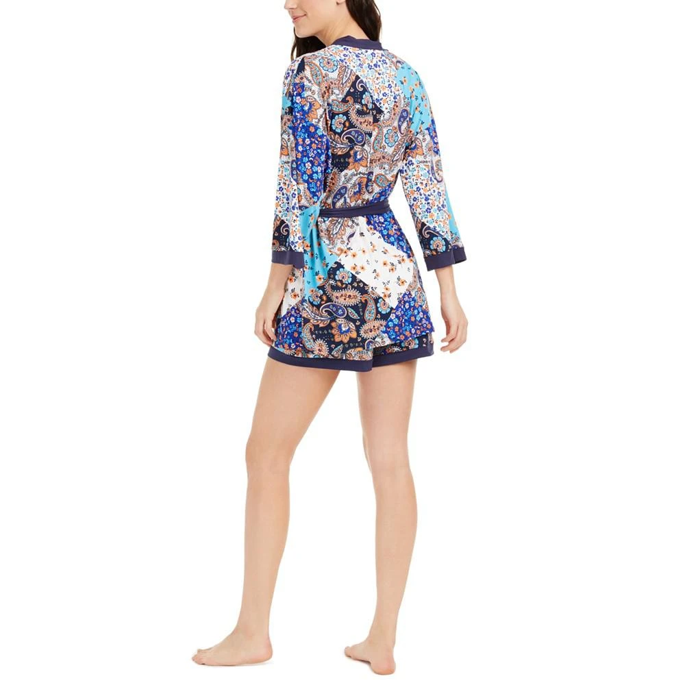 商品Linea Donatella|Paisley Print Robe, Cami & Shorts 3pc Pajama Set,价格¥335,第3张图片详细描述