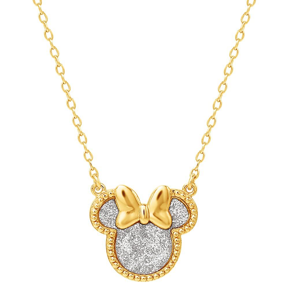 Minnie Mouse Glitter 18" Pendant Necklace in 18k Gold-Plated Sterling Silver商品第1张图片规格展示