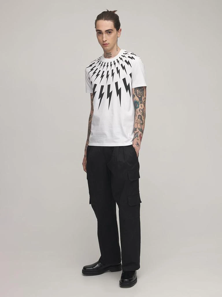 商品Neil Barrett|Multi Thunderbolt Print Jersey T-shirt,价格¥2104,第1张图片详细描述