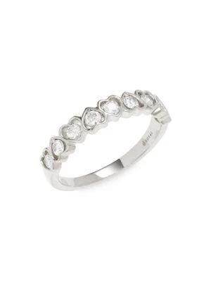 商品Saks Fifth Avenue|14K White Gold & 0.50 TCW Diamond Heart Eternity Ring,价格¥3929,第1张图片