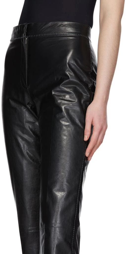 商品Acne Studios|Black Pressed Leather Trousers,价格¥3403,第4张图片详细描述