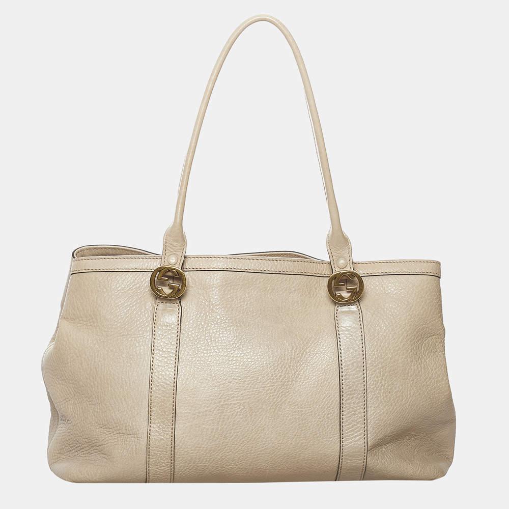 商品[二手商品] Gucci|Gucci Brown Twins Leather Tote Bag,价格¥4649,第5张图片详细描述