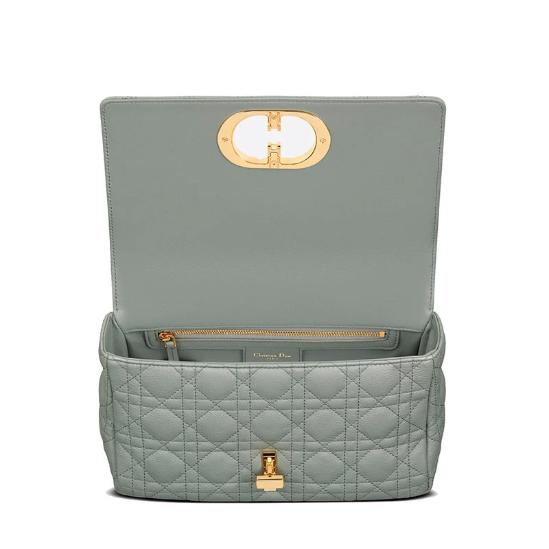 商品Dior|【预售3-7天】DIOR/迪奥  CARO系列 女士中号灰色柔软小牛皮藤格纹CD扭纹扣翻盖封口单肩斜挎包M9242UWHC_M41G,价格¥30835,第5张图片详细描述