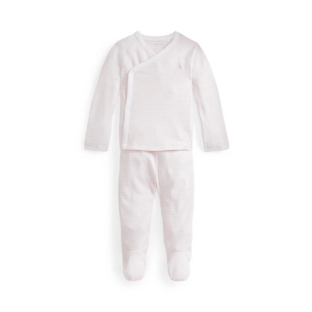 商品Ralph Lauren|Baby Girls or Boys Striped Organic Top and Pant, 2 Piece Set,价格¥414,第2张图片详细描述