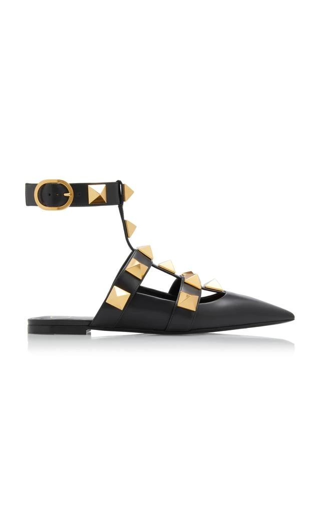 商品Valentino|Valentino Garavani - Valentino Garavani Roman Stud Flats - Black - IT 37 - Moda Operandi,价格¥2779,第1张图片