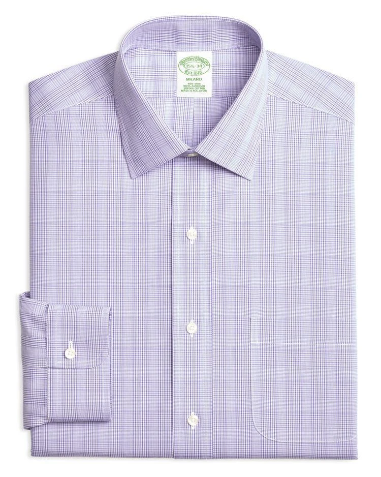 商品Brooks Brothers|Milano Tonal Plaid Regular Fit Dress Shirt,价格¥307,第1张图片