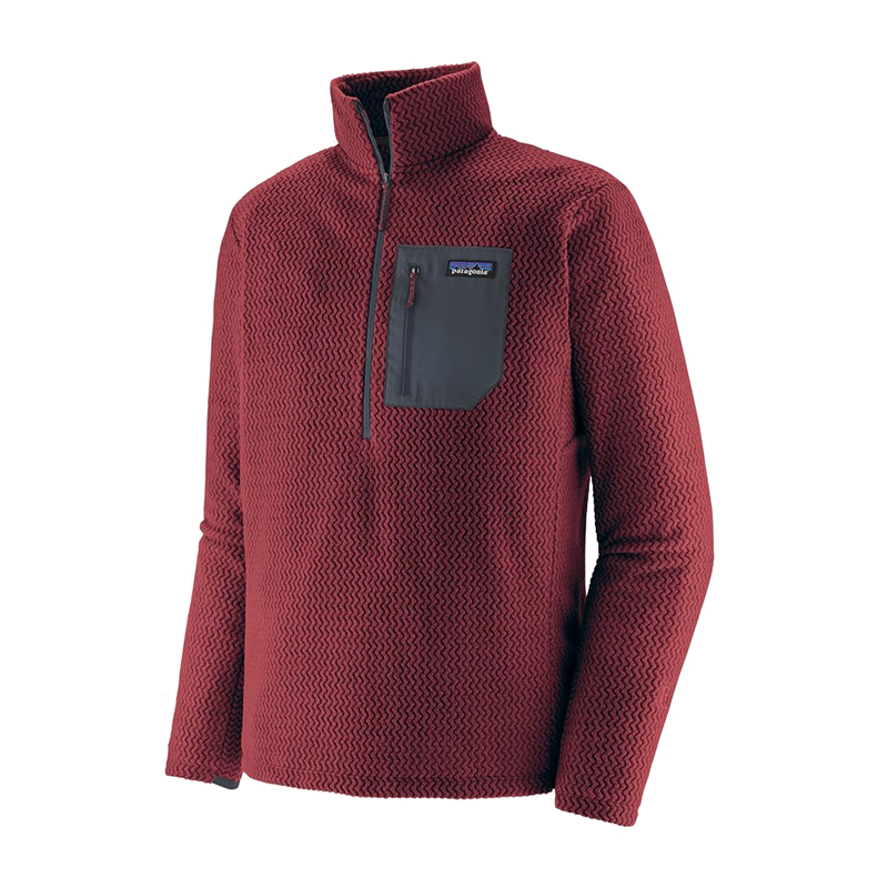 Patagonia/巴塔哥尼亚 男士红色系涤纶混纺饰有口袋半拉链立领运动夹克商品第1张图片规格展示