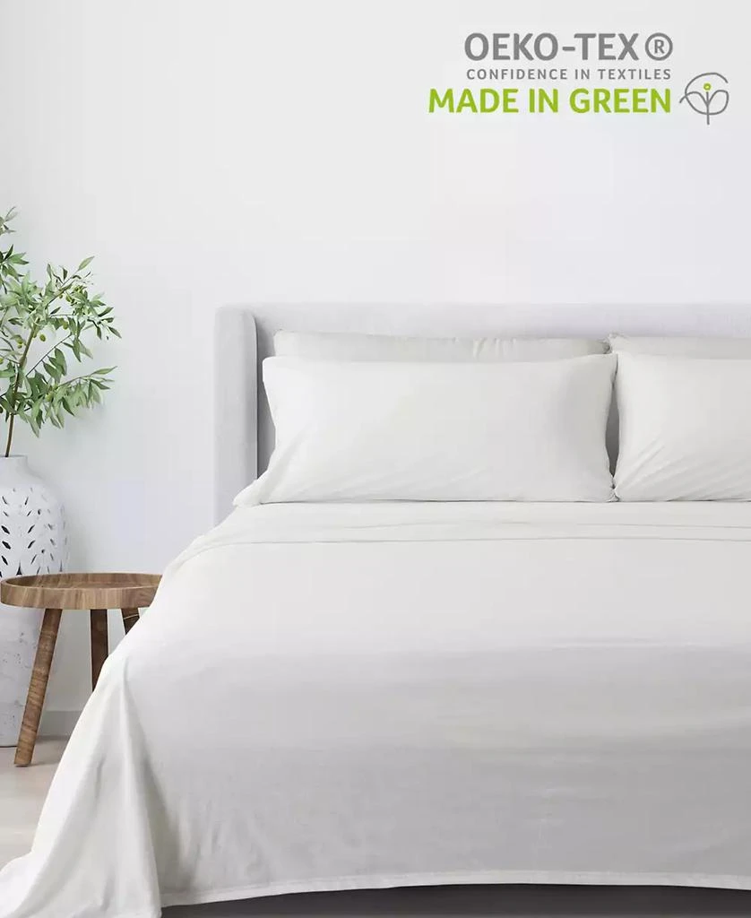 商品Premium Comforts|Heathered Melange T-shirt Jersey Knit Cotton Blend 4 Piece Sheet Set, Queen,价格¥861,第3张图片详细描述