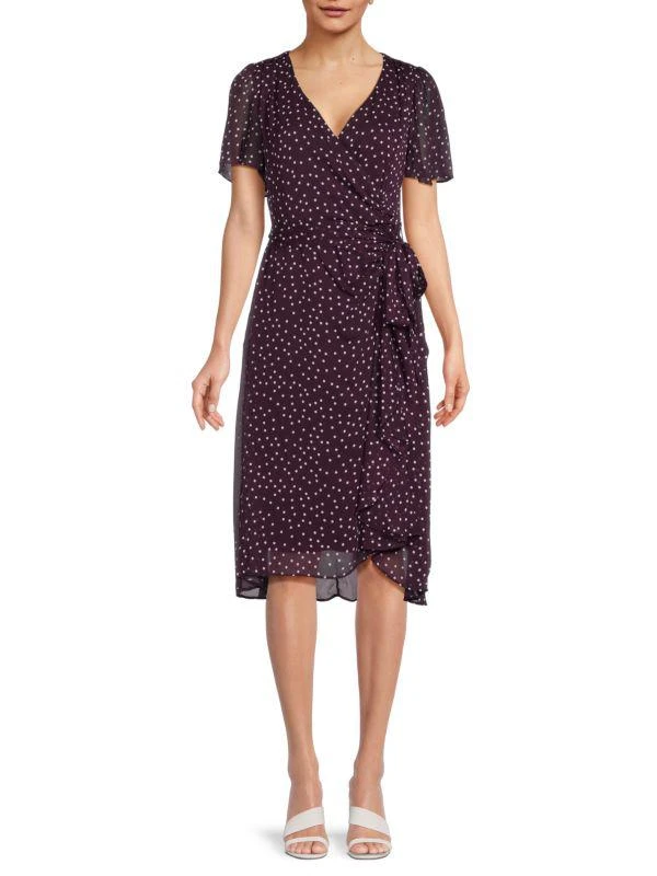 商品DKNY|Polka Dot Faux Wrap Dress,价格¥304,第1张图片