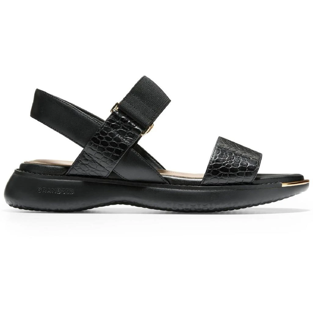 商品Cole Haan|Cole Haan Womens Grand Ambition Faux Leather Slip On Flat Sandals,价格¥277,第2张图片详细描述