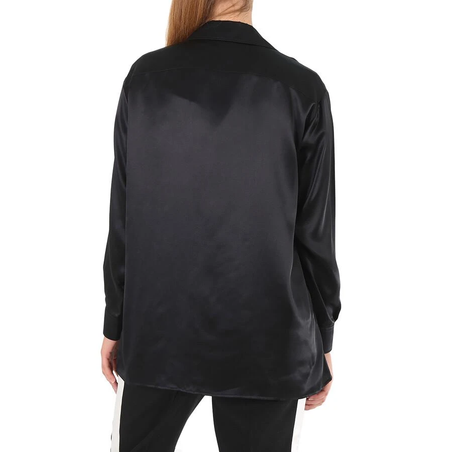 商品Burberry|Ladies Black Logo Applique Silk Satin Long Sleeve Shirt,价格¥1271,第2张图片详细描述
