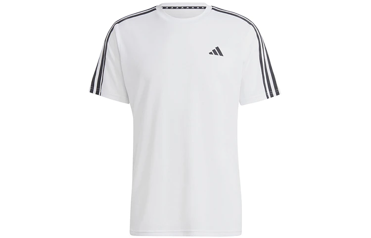 商品[国内直发] Adidas|adidas 3-Stripes 三条纹拼色印花圆领短袖T恤 男款 白色,价格¥166,第1张图片