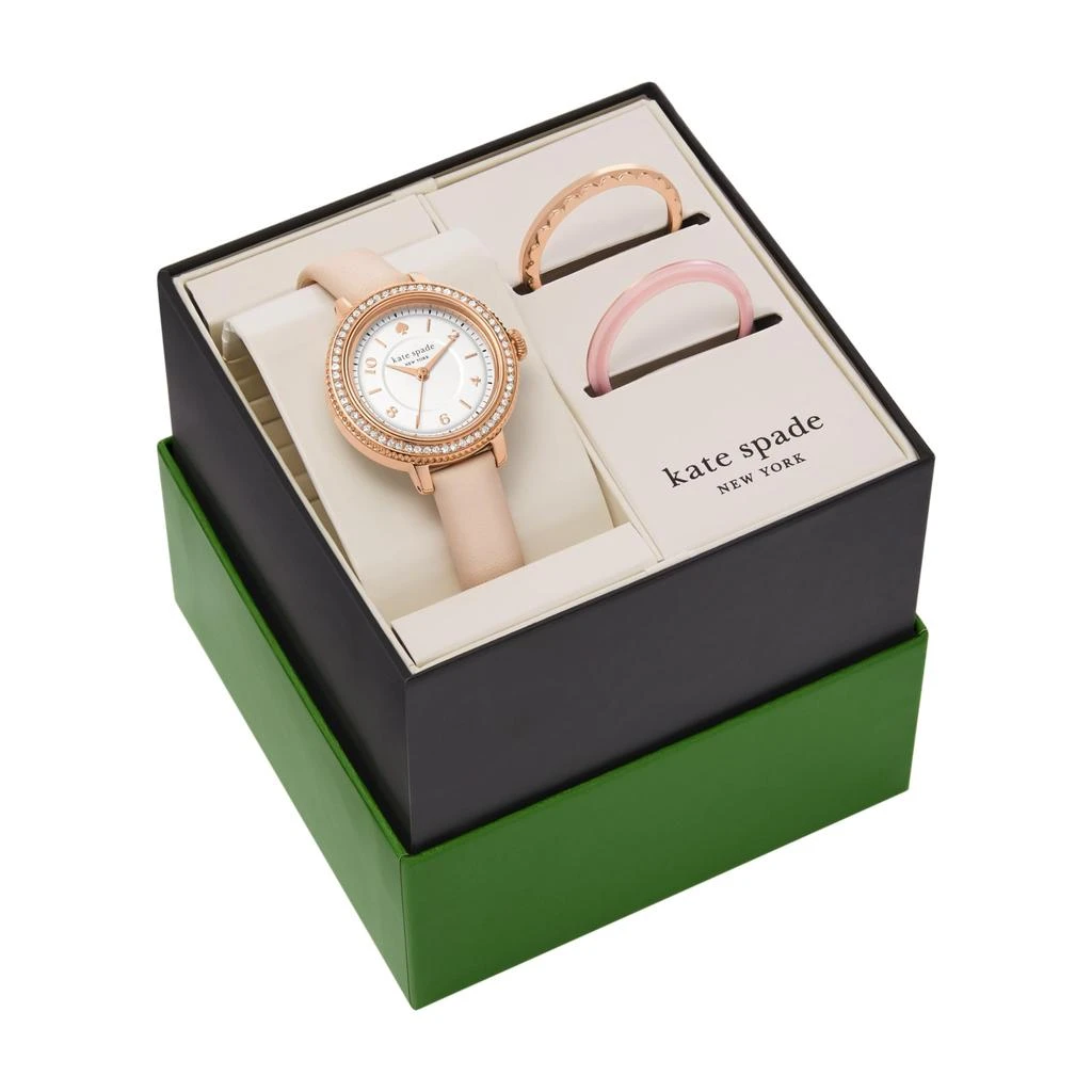 商品Kate Spade|Morningside Pink Leather Watch & Case Set - KSW1816SET,价格¥911,第4张图片详细描述