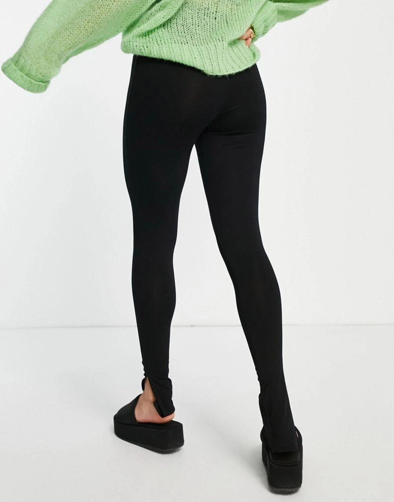 商品ASOS|ASOS DESIGN legging with side split in black,价格¥95,第2张图片详细描述