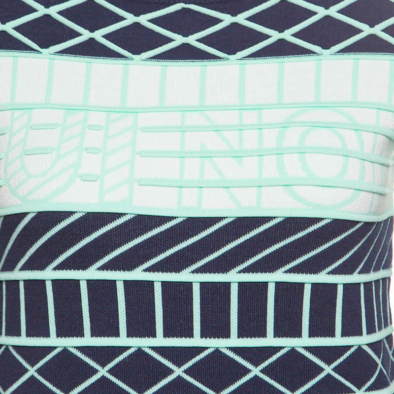 商品[二手商品] Kenzo|Kenzo Oui Non Navy Blue and Green Jacquard Knit Sweater XS,价格¥783,第6张图片详细描述