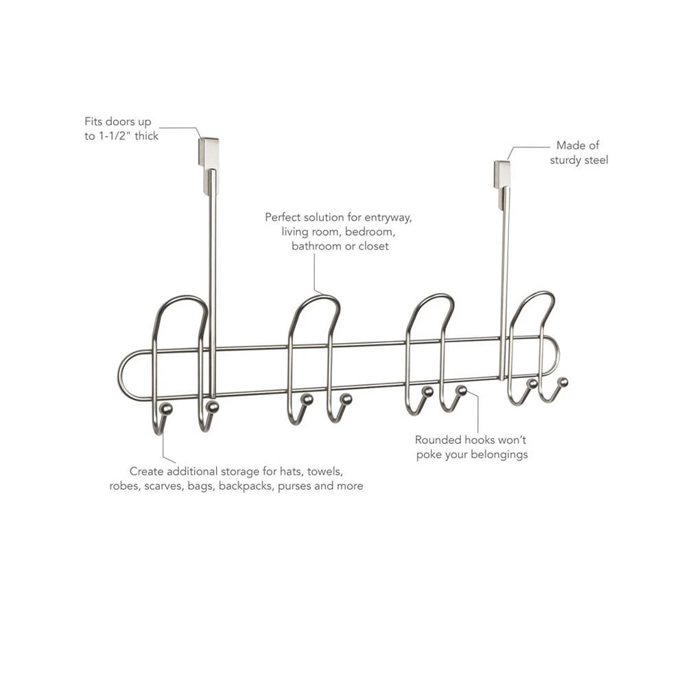 商品Spectrum|Sutton over the Door 4-Double Hook Rack,价格¥276,第4张图片详细描述