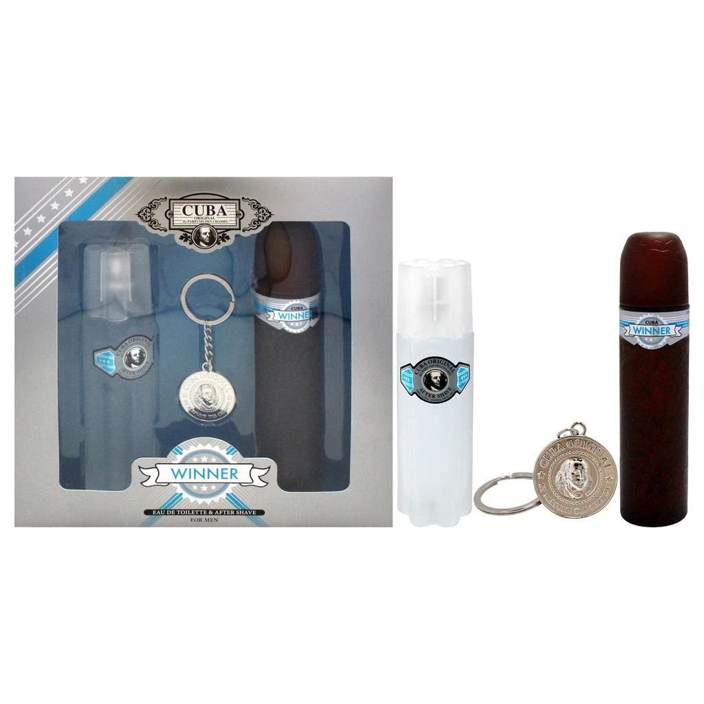 商品cuba|Winner by  for Men - 3 Pc Gift Set 3.3oz EDT Spray, 3.3oz After Shave, Key Chain,价格¥205,第1张图片