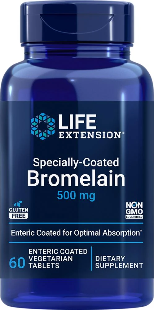 商品Life Extension|Bromelain, 60 vegetarian tablets - 500 mg (500 mg, 60 enteric-coated vegetarian tablets), Life Extension,价格¥127,第1张图片