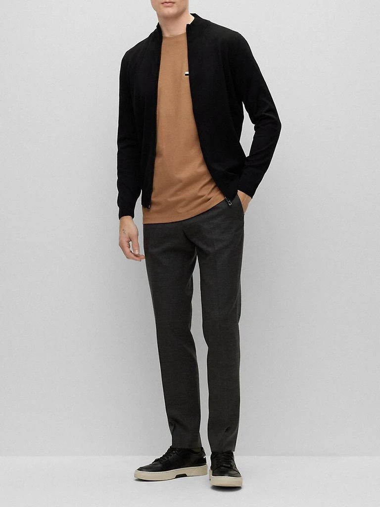 Wool-blend trousers with micro pattern 商品