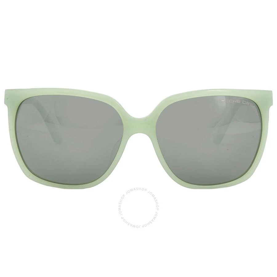 商品Porsche Design|Light Olive/Silver Mirror Square Ladies Sunglasses P8589 C 60,价格¥422,第1张图片