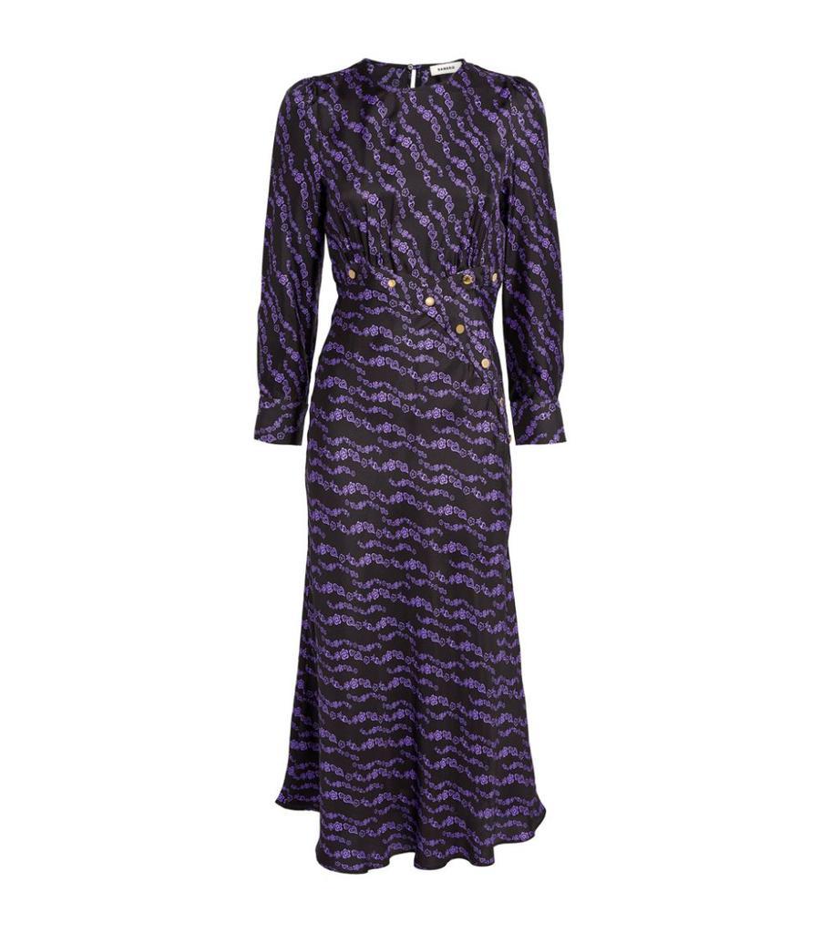 商品Sandro|Silk Printed Midi Dress,价格¥4540,第1张图片