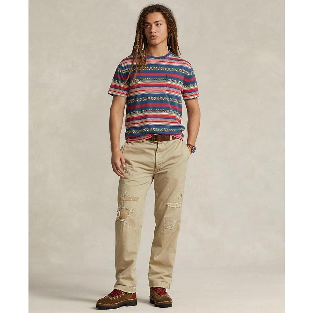 商品Ralph Lauren|Men's Classic Fit Striped Jacquard T-Shirt,价格¥238,第4张图片详细描述