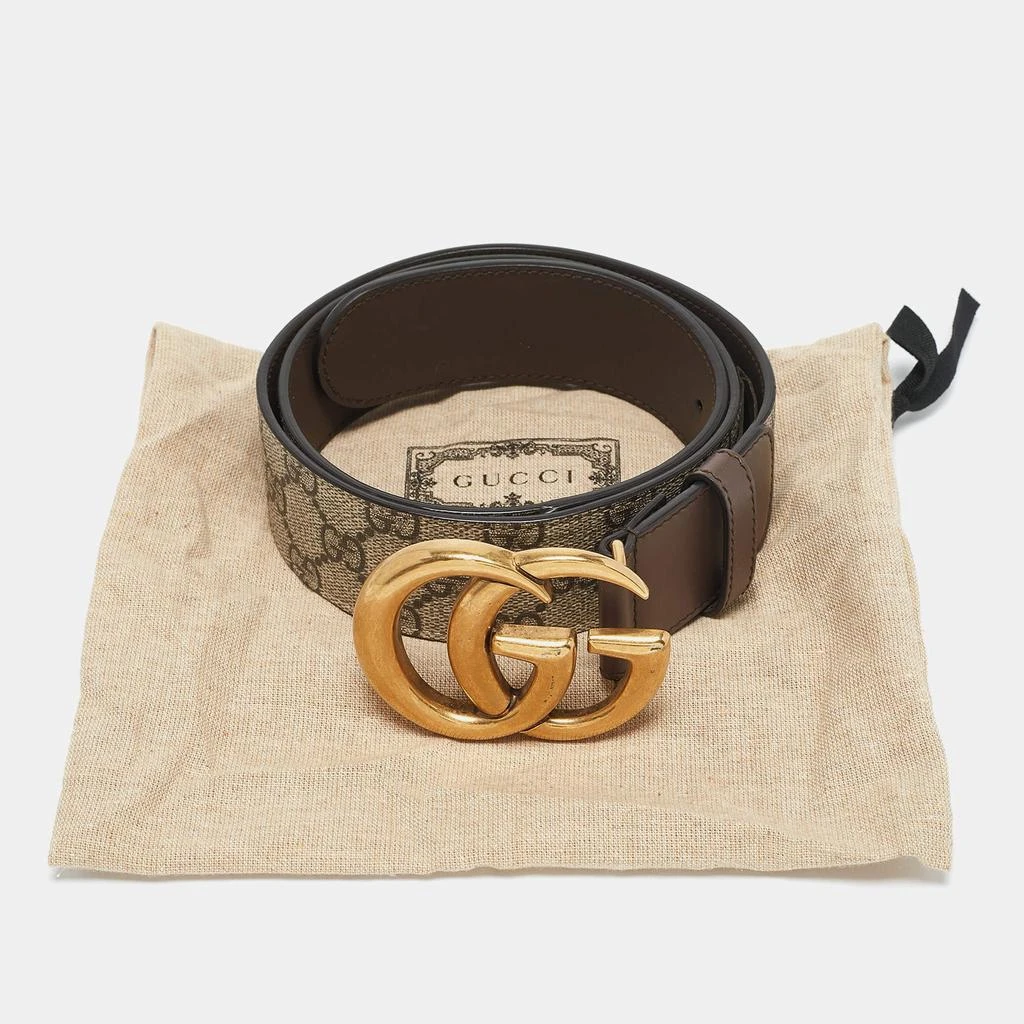 Gucci Beige/Ebony GG Supreme Canvas and Leather Double G Buckle Belt 85 CM 商品