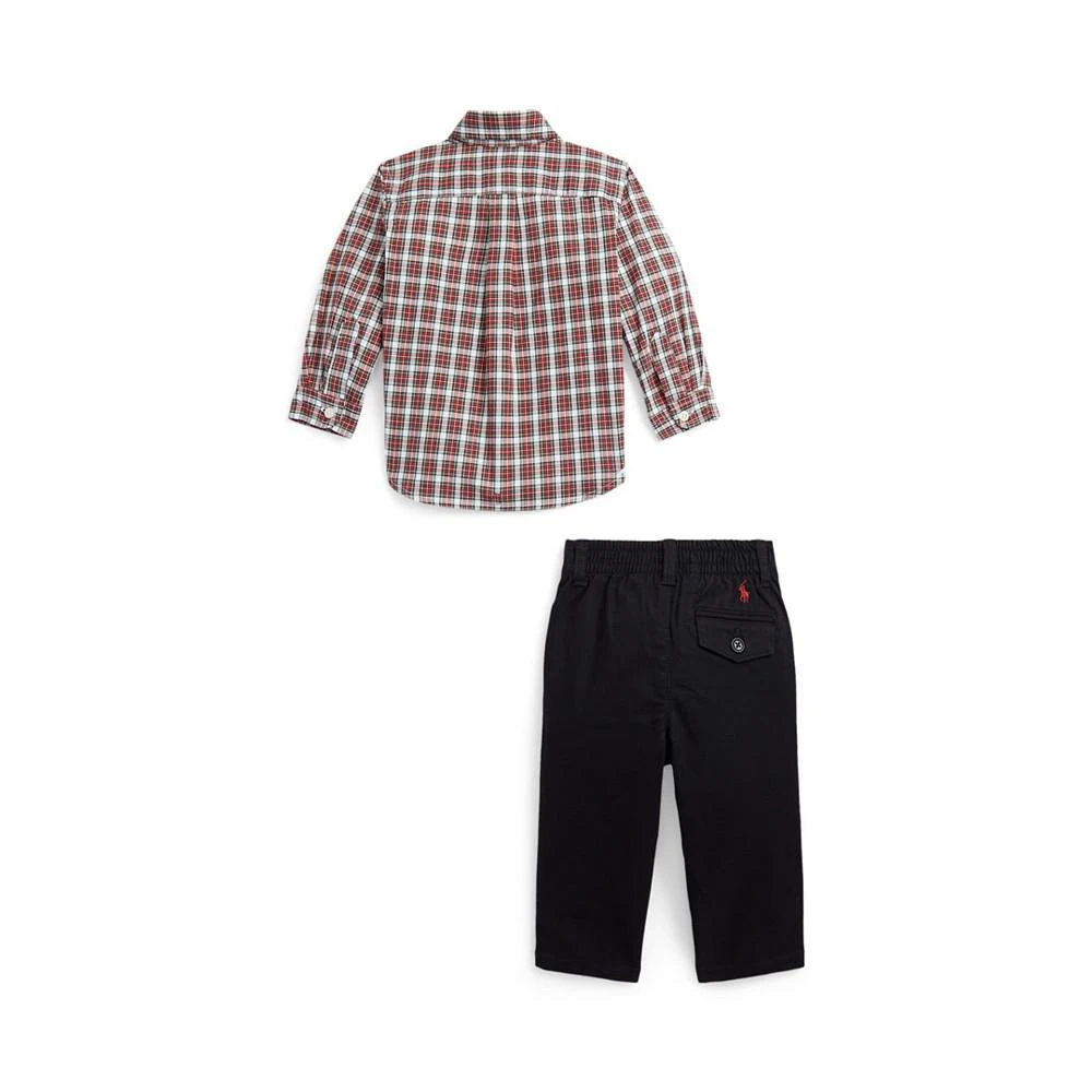 商品Ralph Lauren|Baby Boys Plaid Shirt and Flex Abrasion Pant Set,价格¥204,第2张图片详细描述