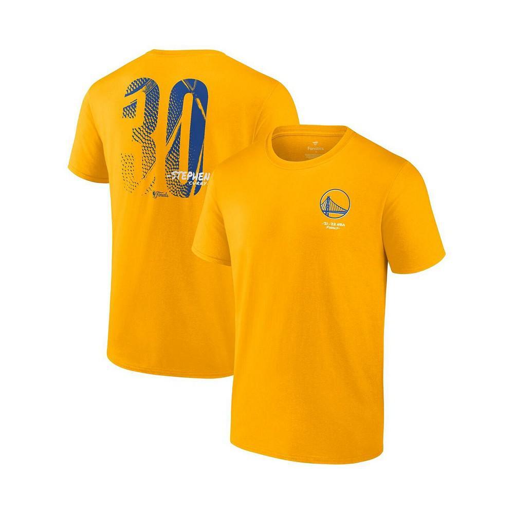 商品Fanatics|Men's Branded Stephen Curry Gold Golden State Warriors 2022 NBA Finals Champions Name and Number T-shirt,价格¥239,第1张图片