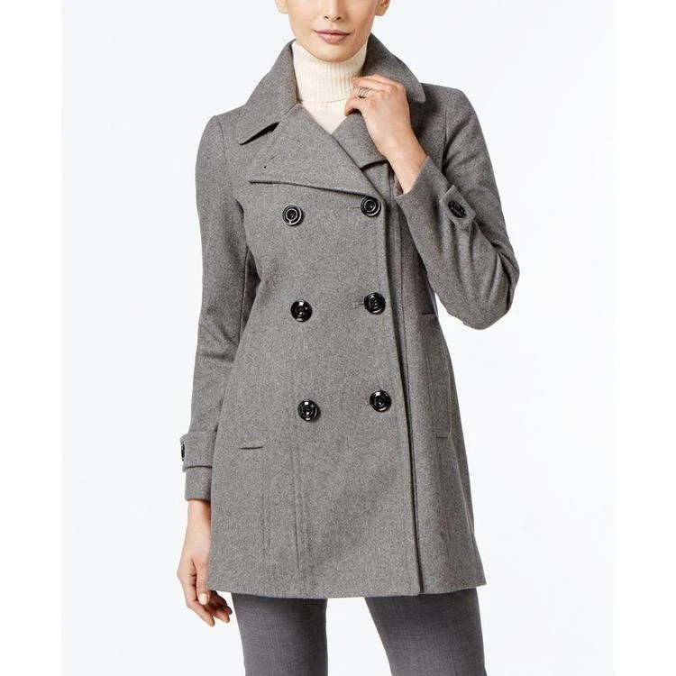 商品Anne Klein|Anne Klein Double-Breasted Peacoat 女式双排扣半大衣,价格¥861,第2张图片详细描述