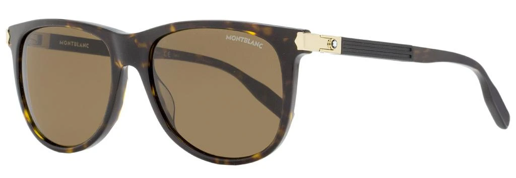 商品MontBlanc|Montblanc Men's Rectangular Sunglasses MB0031S 008 Havana/Gold 57mm,价格¥2304,第1张图片