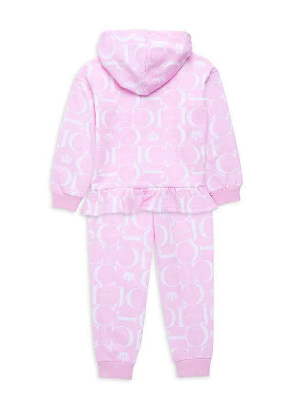 商品Juicy Couture|​Little Girl’s 2-Piece Fleece Peplum Hoodie & Pants Set,价格¥118,第2张图片详细描述